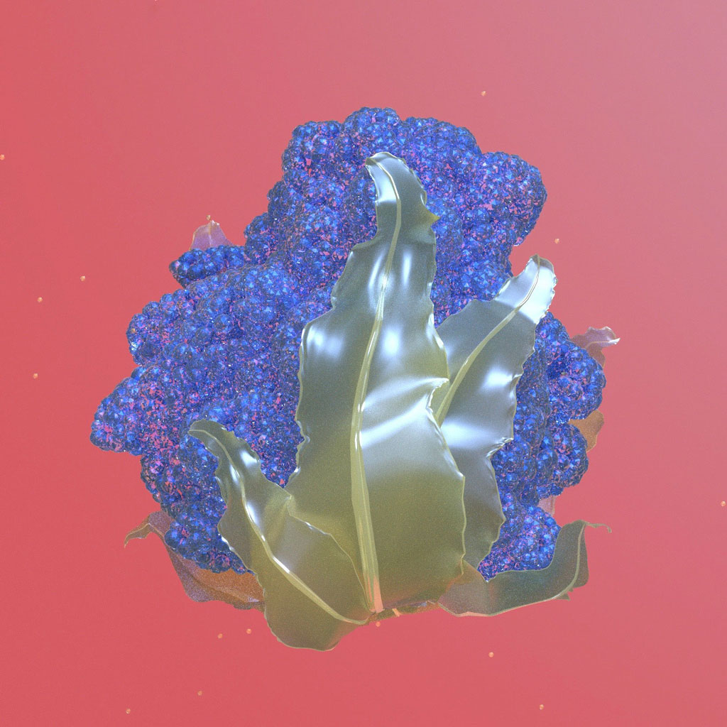 leaves with blue structure